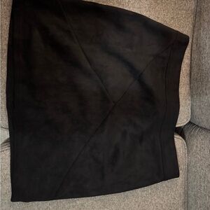 Black suede miniskirt